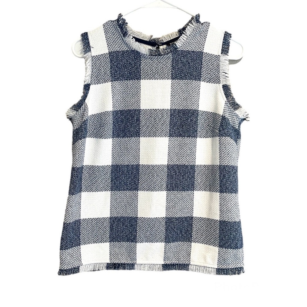 Banana Republic Tweed Checkered PrintTop sz S